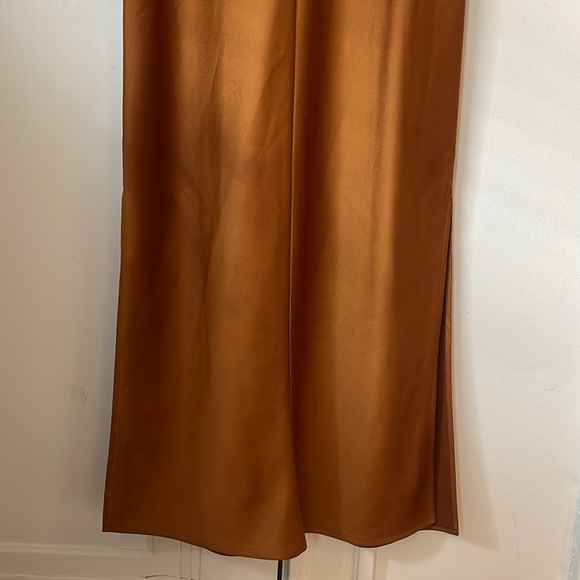 SACHIN & BABI Burnt Orange Women's Cali Satin Midi Slip Dress 10 BHLDN - Picture 7 of 10